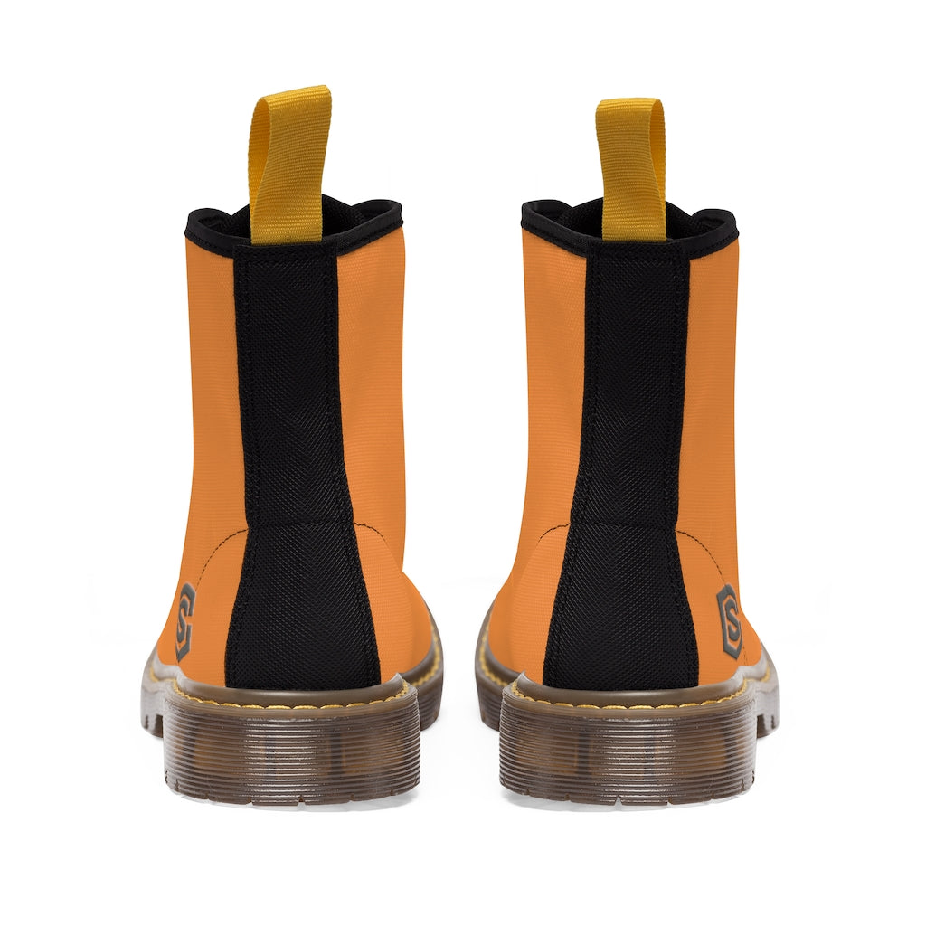 orange Men's Canvas Boots Grey Logo