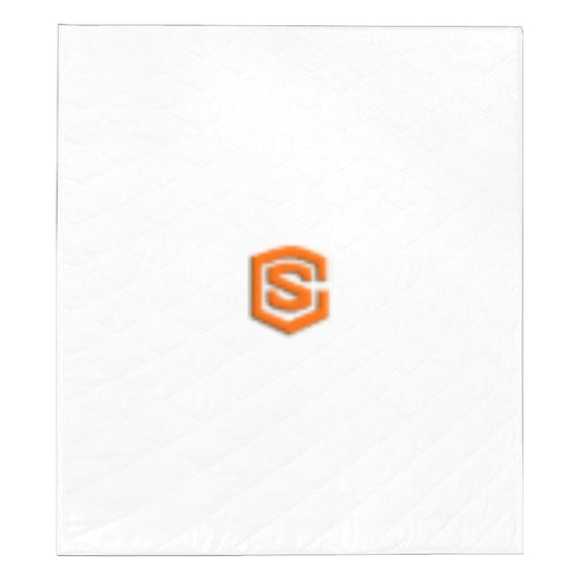 WHITE CUSTOM QUILT ORANGE LOGO Custom Quilt  70" x 80"