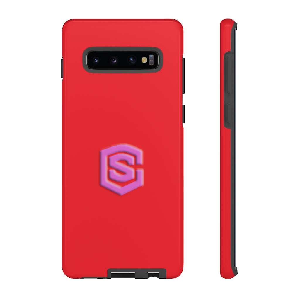 Red Tough Cases Pink Logo