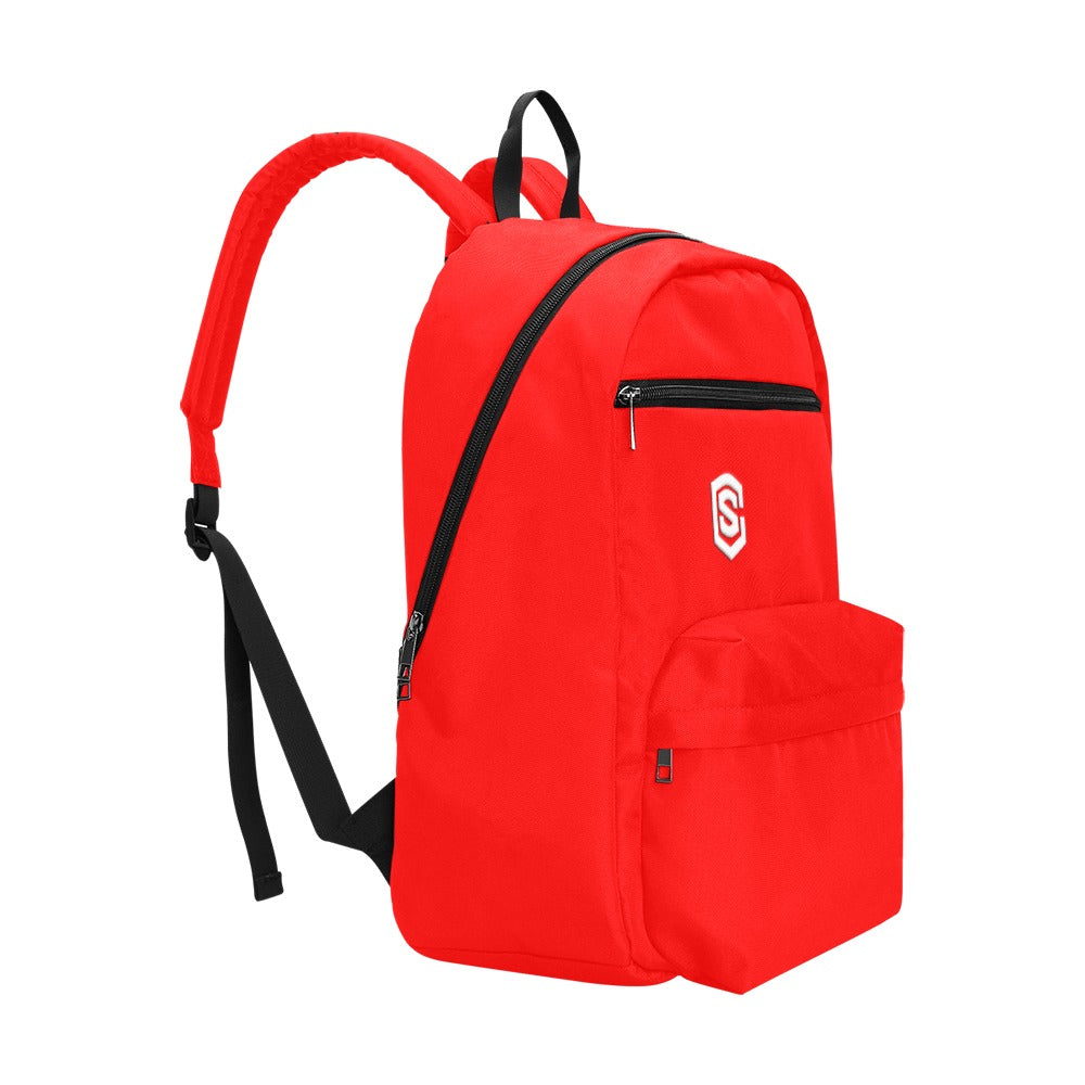 Red Travel Backpack With White Logo Travel Backpack(Large Capacity)(Model 1691)