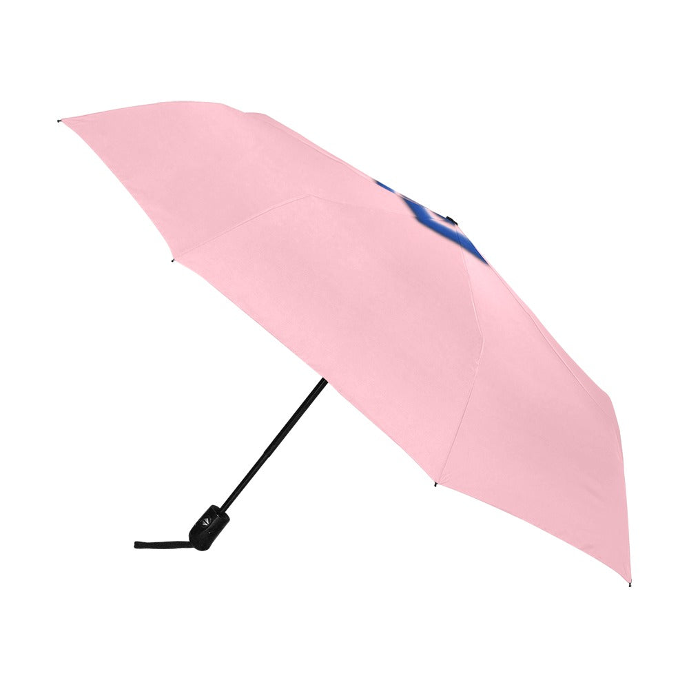 Pink Anti-UV Automatic Umbrella With Blue Logo Anti-UV Automatic Umbrella(Outside Printing)(Model U09)