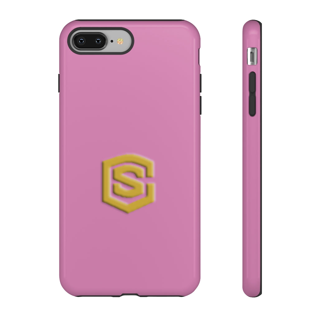 Pink Tough Cases Gold Logo