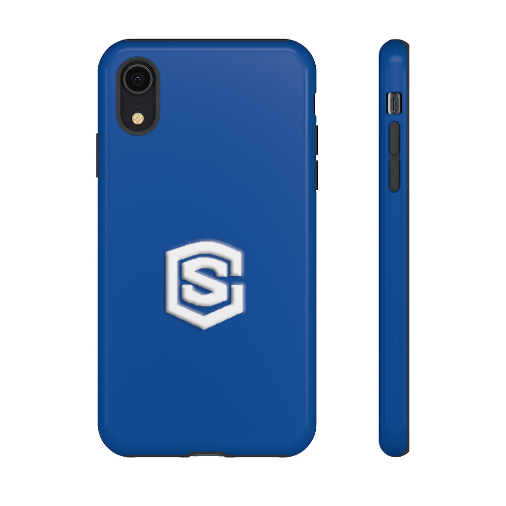 Blue Tough Cases White Logo