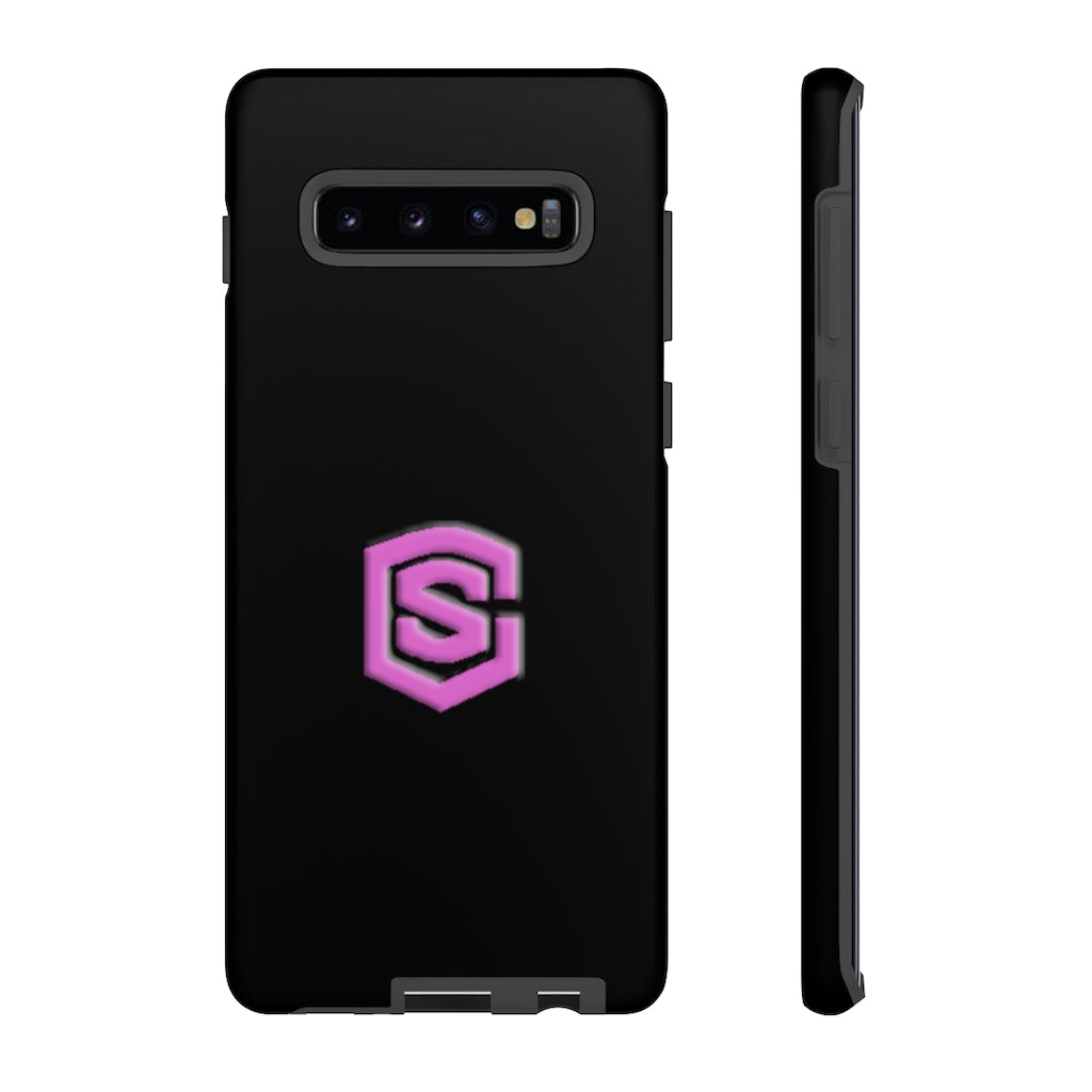 Black Tough Cases Pink Logo