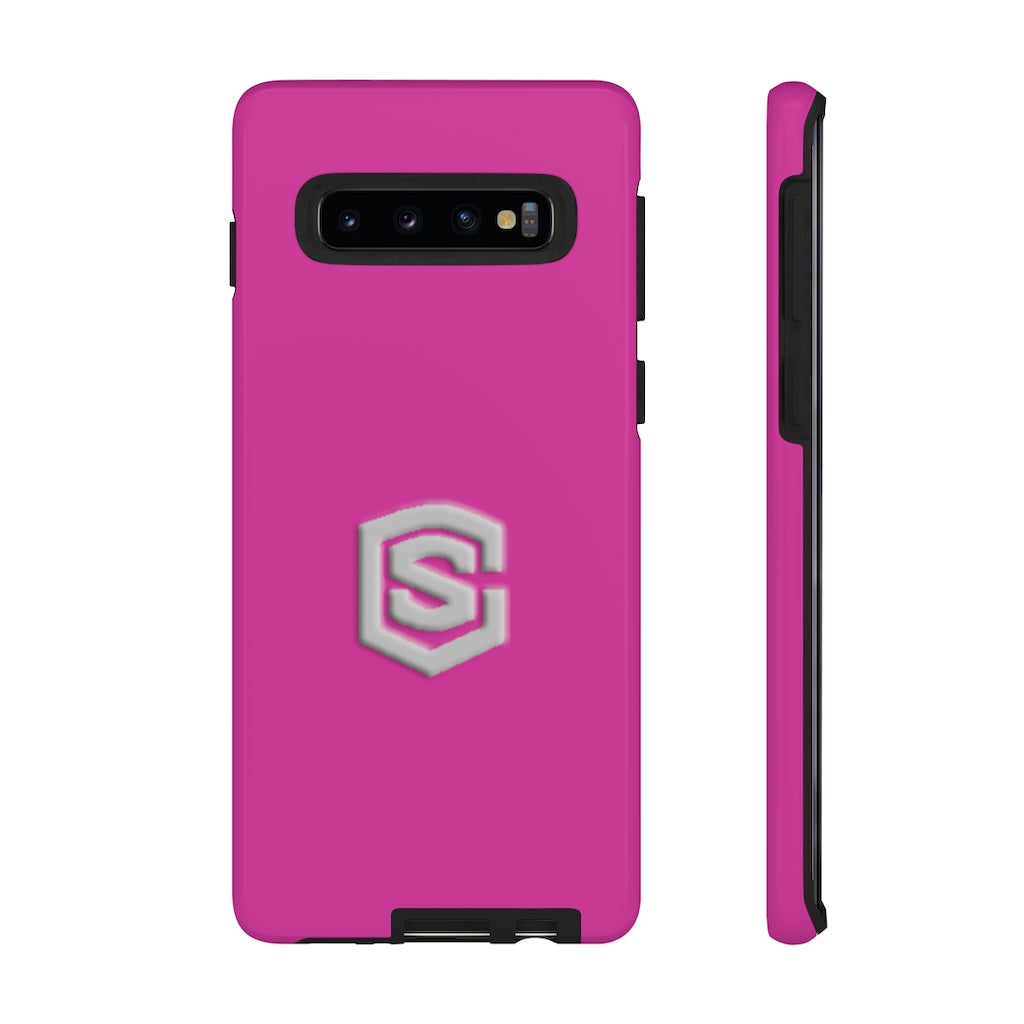 Pink Tough Cases Silver Logo
