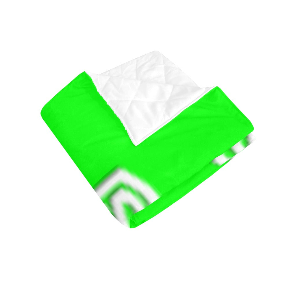 Green  Quilt with White Logo Custom Quilt  70" x 80"