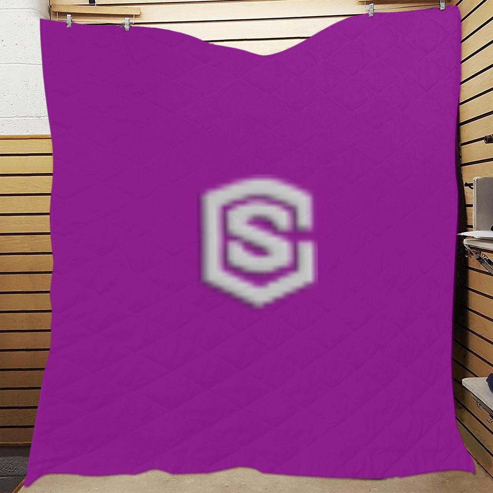 Purple  Quilt with Silver Logo Custom Quilt  70" x 80"