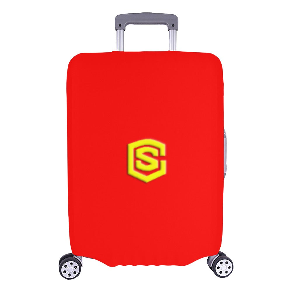 RED LUGGAGE COVER WITH YELLOW LOGO Luggage Cover (Large Size) (26"-28")