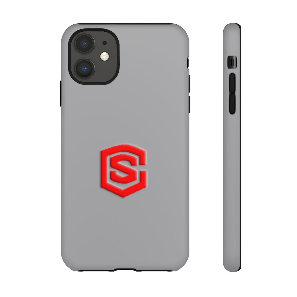 Grey Tough Cases Red Logo