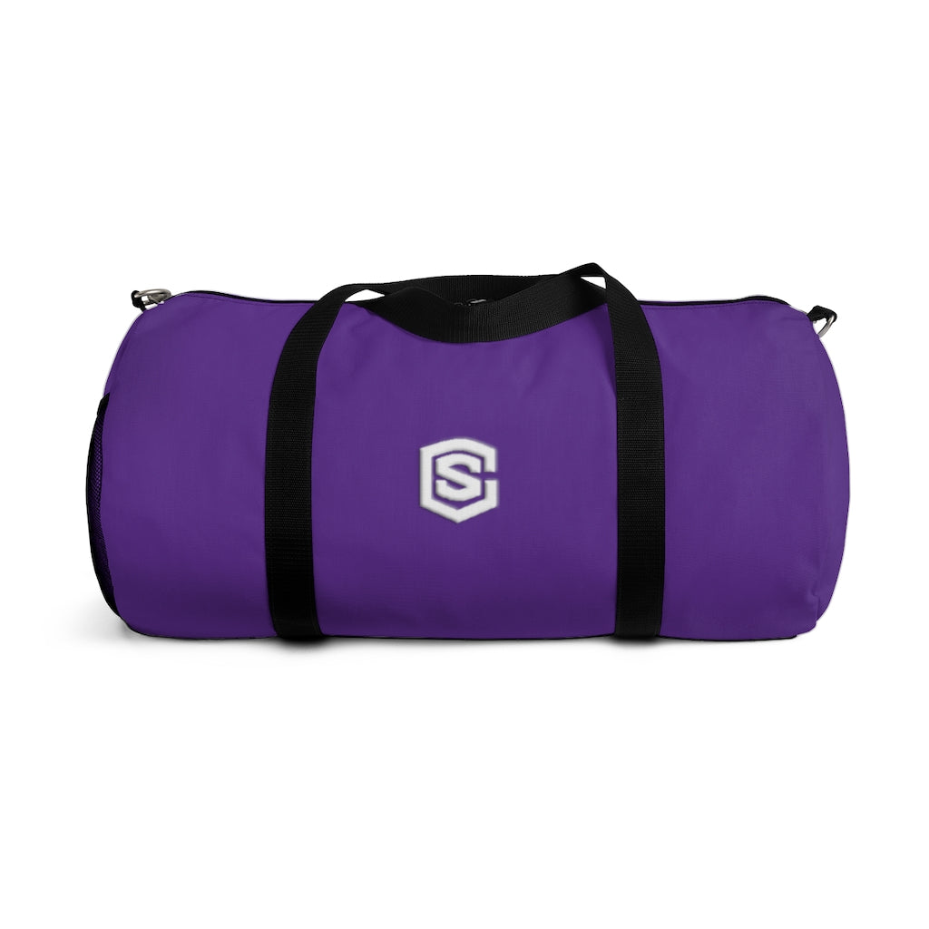 Purple Duffel Bag White Logo