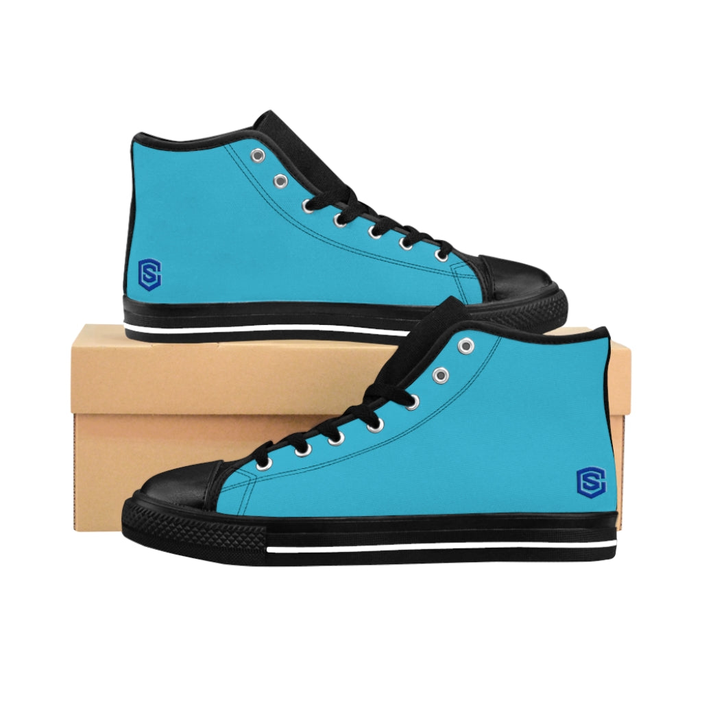 blue Women's High-top Sneakers Blue logo