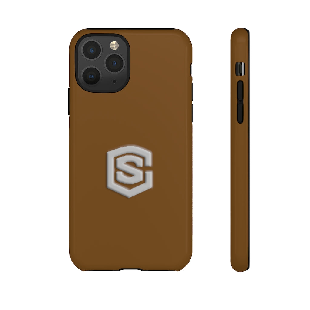Brown Tough Cases Silver Logo