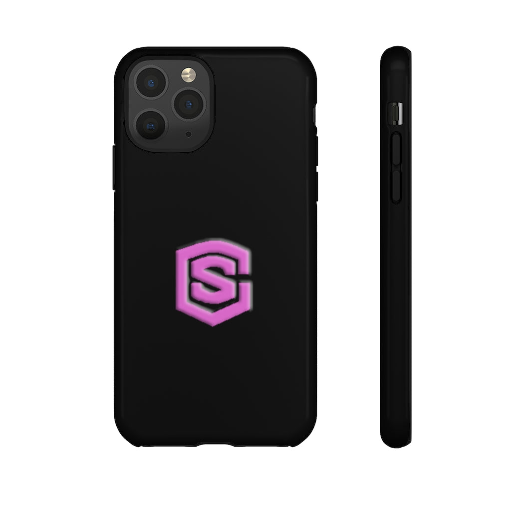 Black Tough Cases Pink Logo