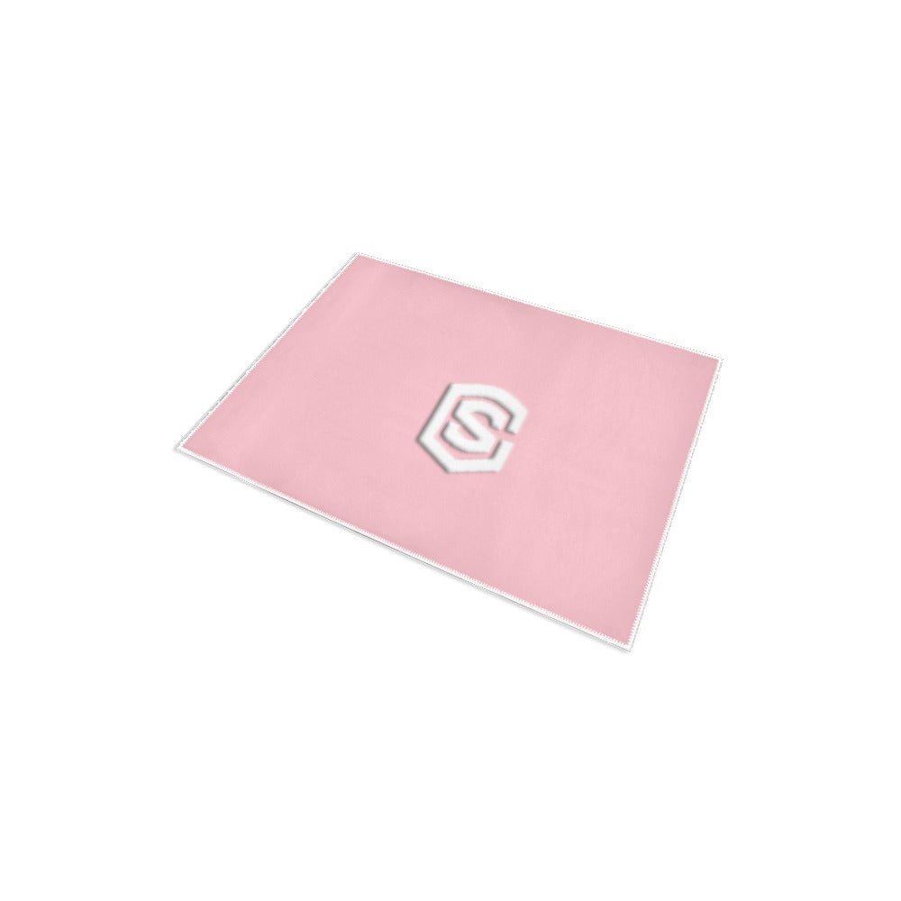 Pink Area Rug 2.6' x 1.7' with White Logo Area Rug 2.6' x 1.7'