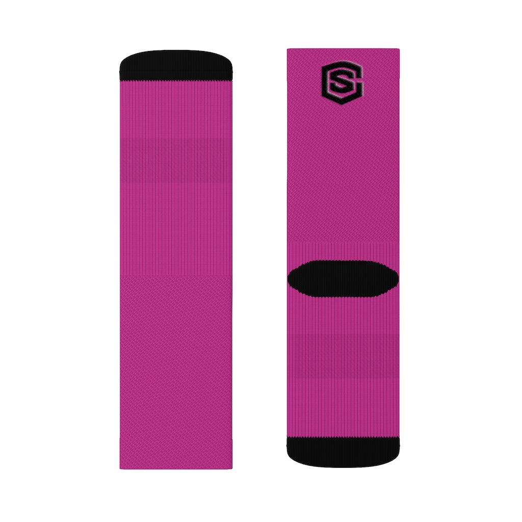 Purple Sublimation Socks Black Logo