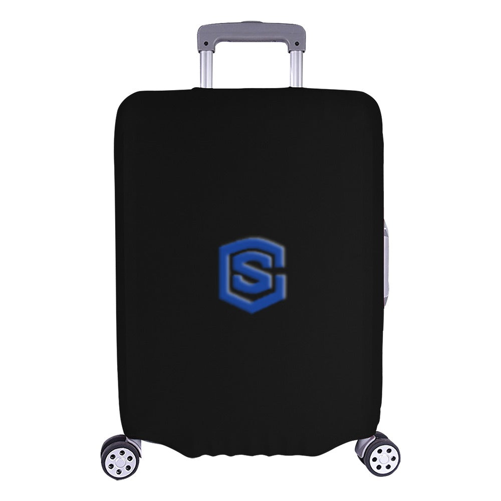 BLACK LUGGAGE COVER WITH BLUE LOGO Luggage Cover (Large Size) (26"-28")