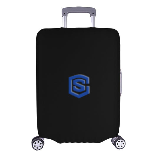BLACK LUGGAGE COVER WITH BLUE LOGO Luggage Cover (Large Size) (26"-28")
