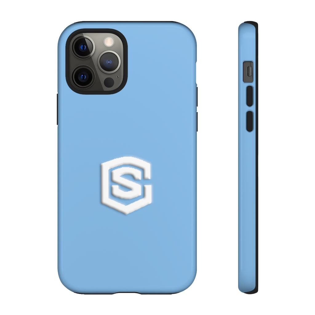 Light Blue Tough Cases White Logo