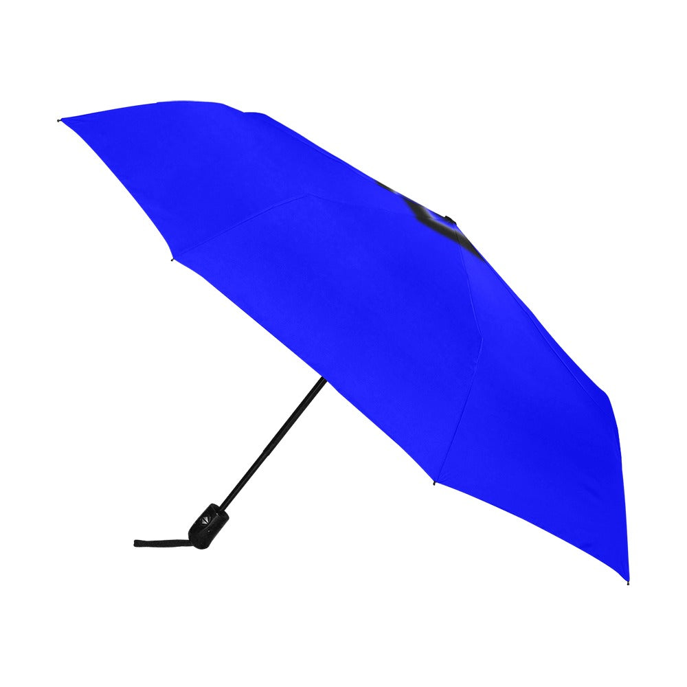 Blue Anti-UV Automatic Umbrella With Black Logo Anti-UV Automatic Umbrella(Outside Printing)(Model U09)
