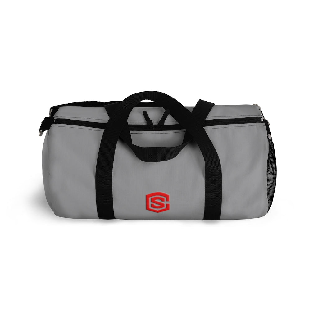 Grey Duffel Bag Red Logo