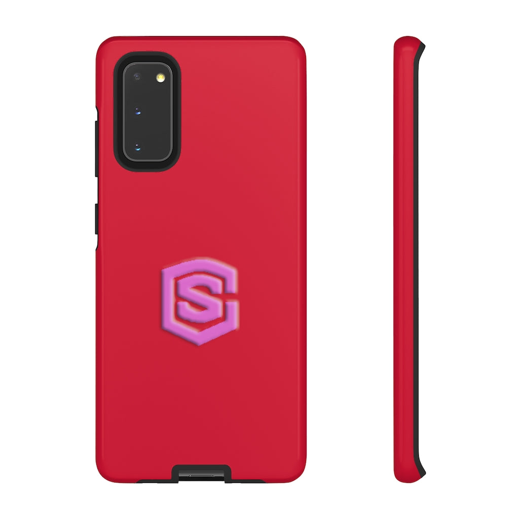 Red Tough Cases Pink Logo