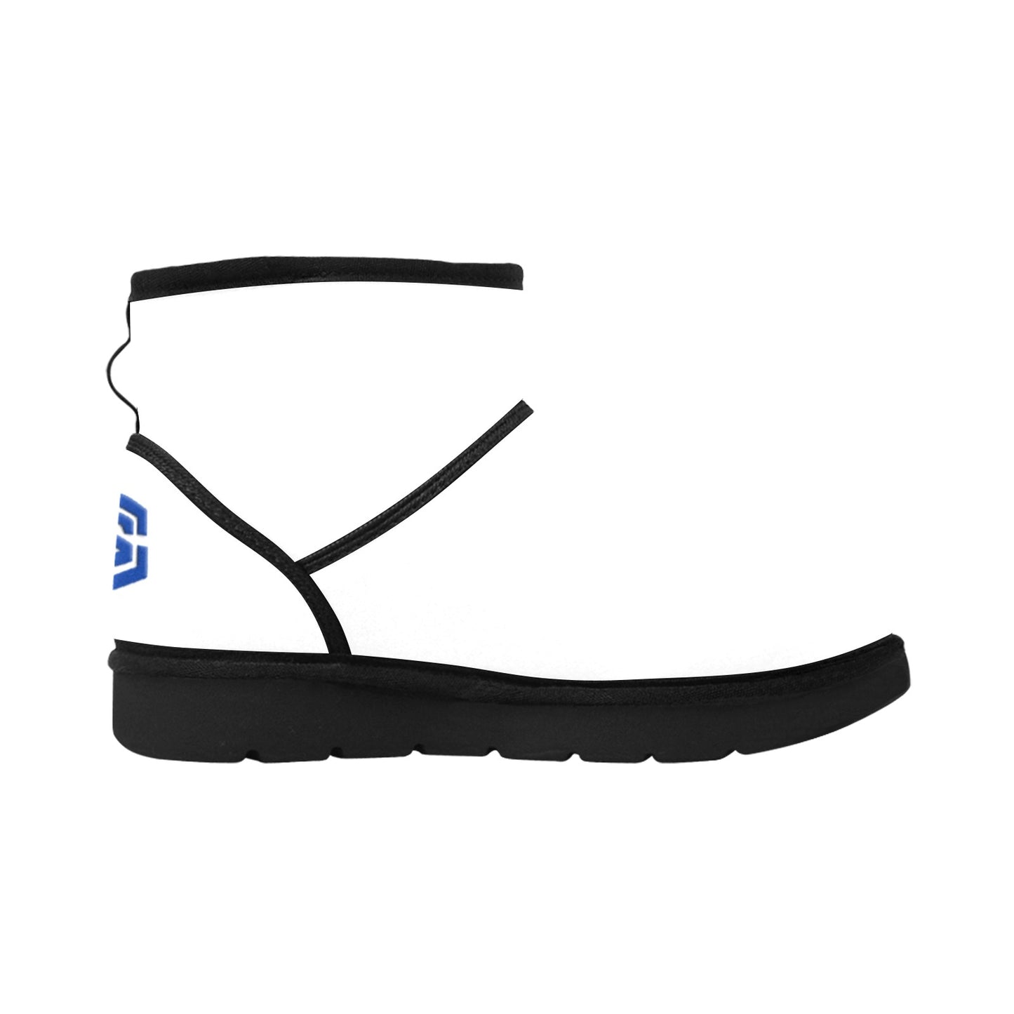 WHITE Low Top Men's Snow Boots WITH BLUE LOGO Low Top Men's Snow Boots (Model 049)