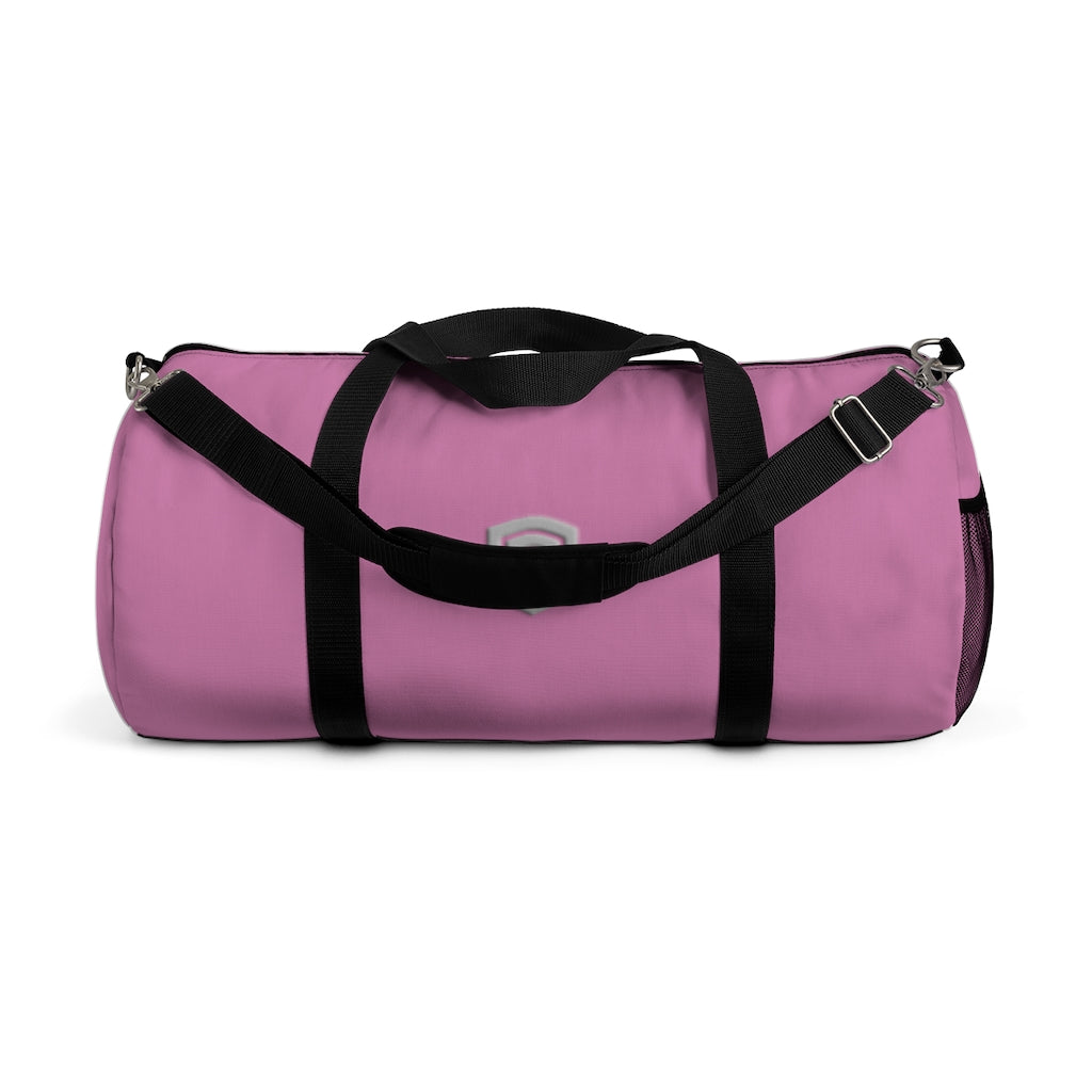 Pink Duffel Bag Silver Logo