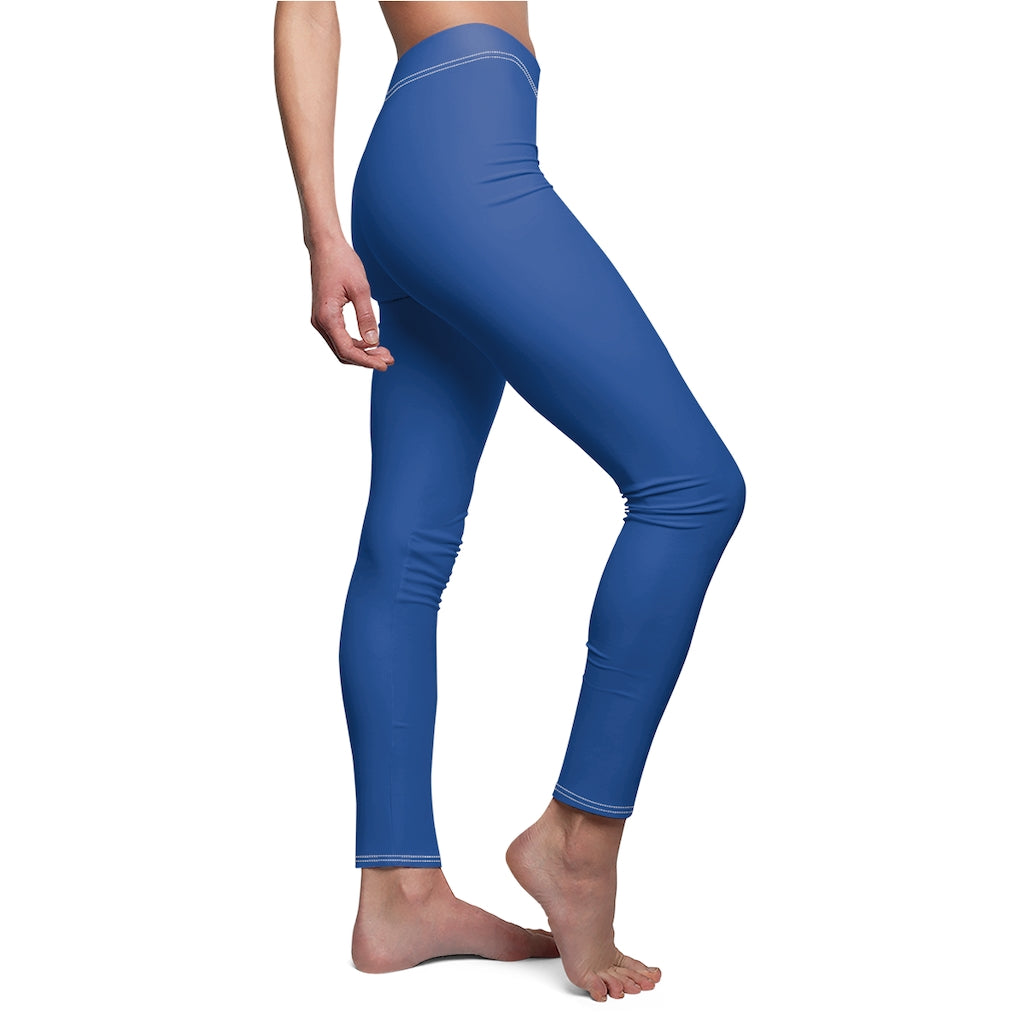 Blue Women's Cut & Sew Casual Leggings Silver logo