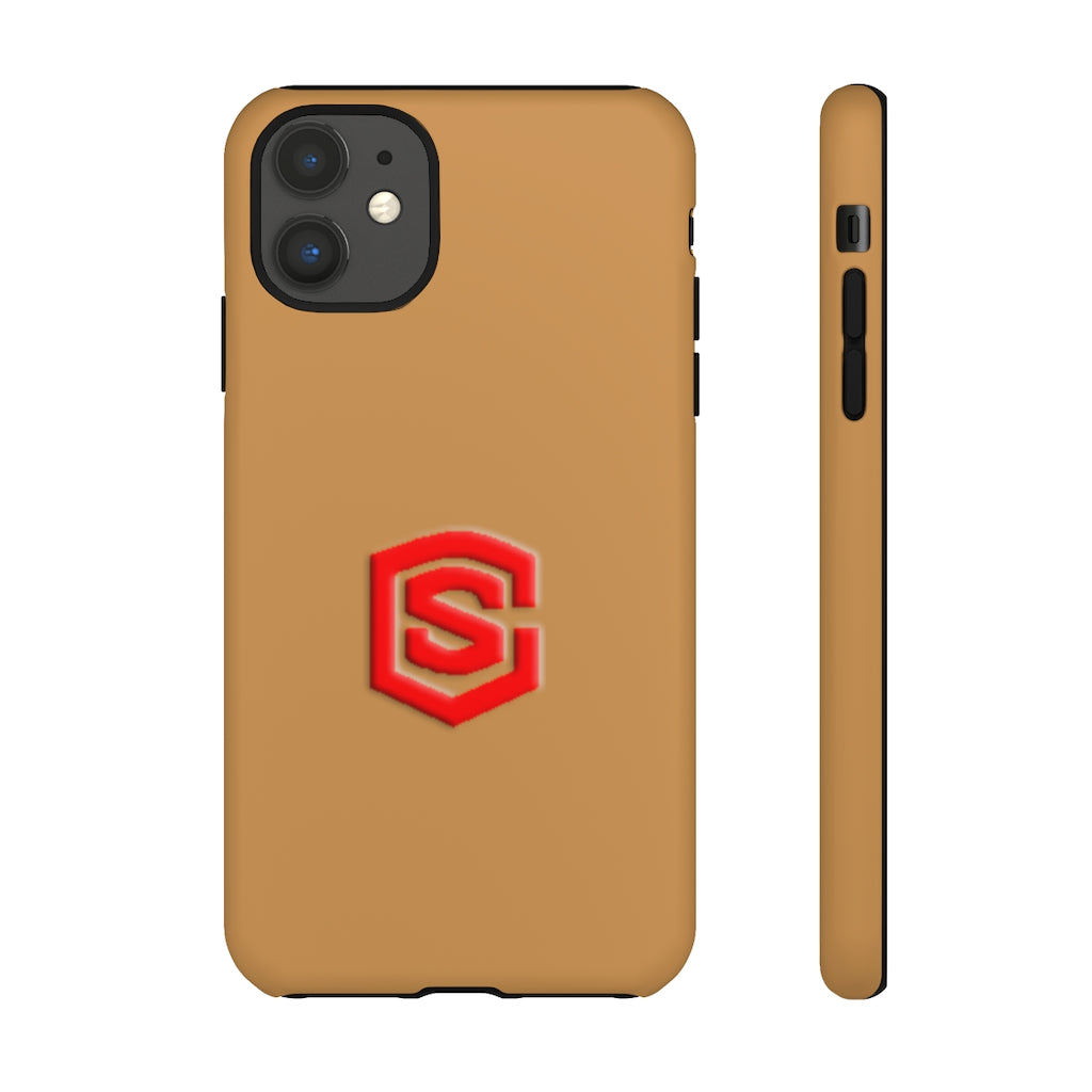 Brown Tough Cases Red Logo