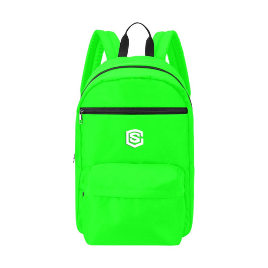 Green Travel Backpack With White Logo Travel Backpack(Large Capacity)(Model 1691)