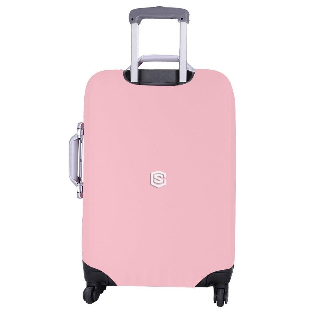 PINK LUGGAGE COVER WITH WHITE LOGO Luggage Cover (Large Size) (26"-28")