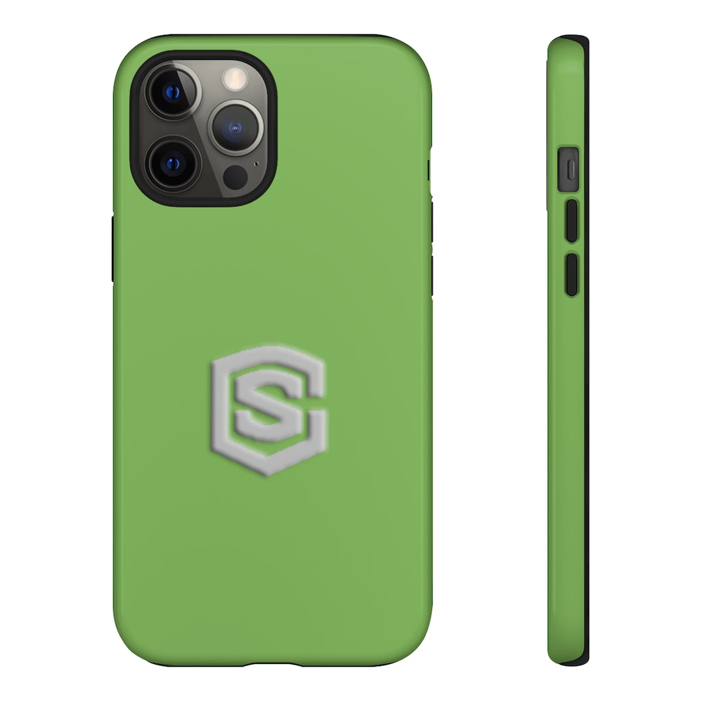 Green Tough Cases Silver Logo