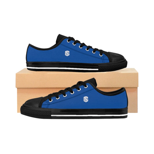 blue Men's Sneakers - white logo