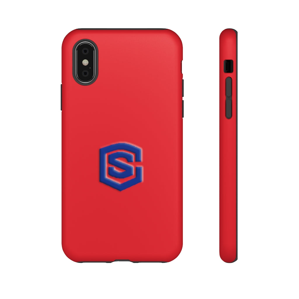 Red Tough Cases Blue Logo