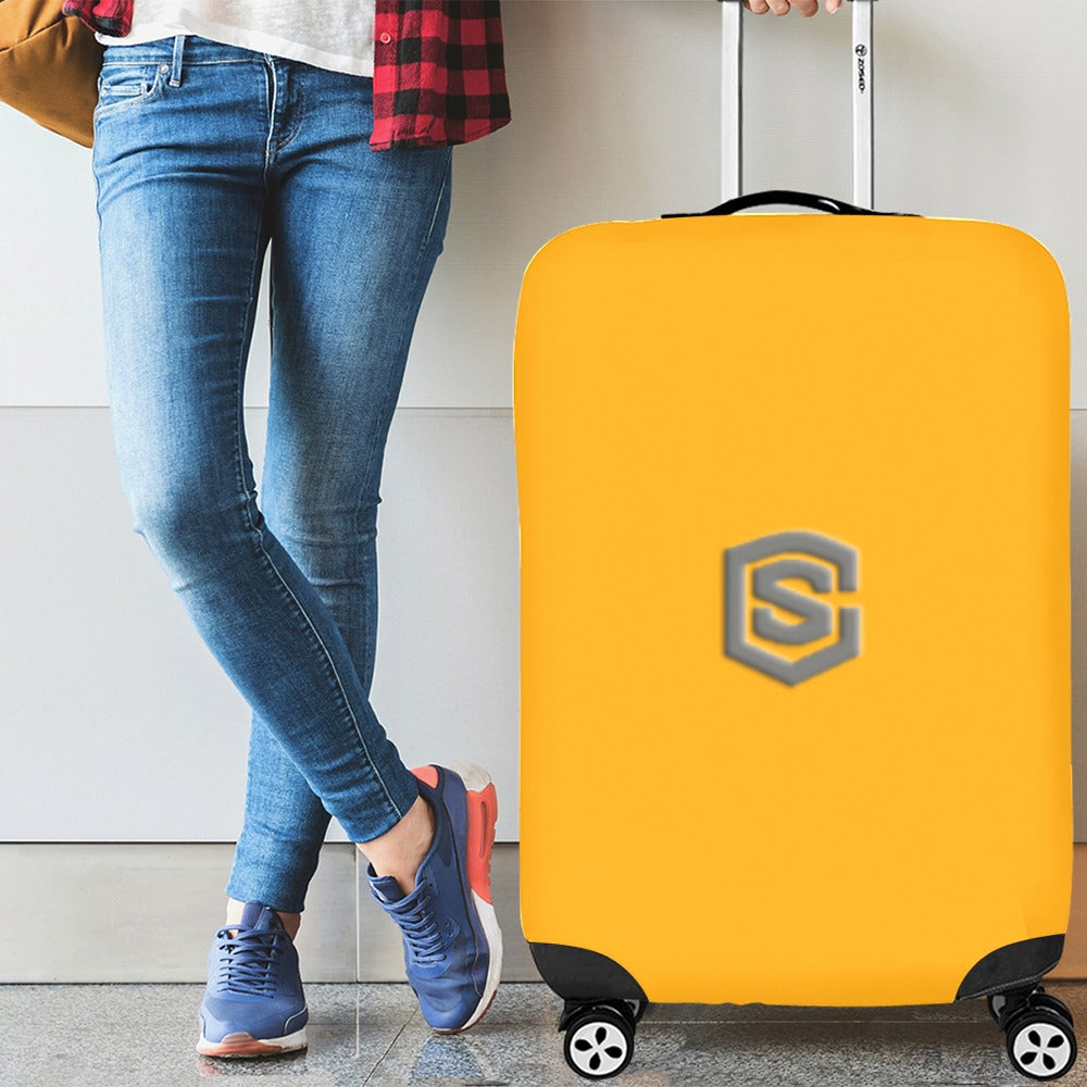 ORANGE LUGGAGE COVER WITH GRAY LOGO Luggage Cover (Large Size) (26"-28")