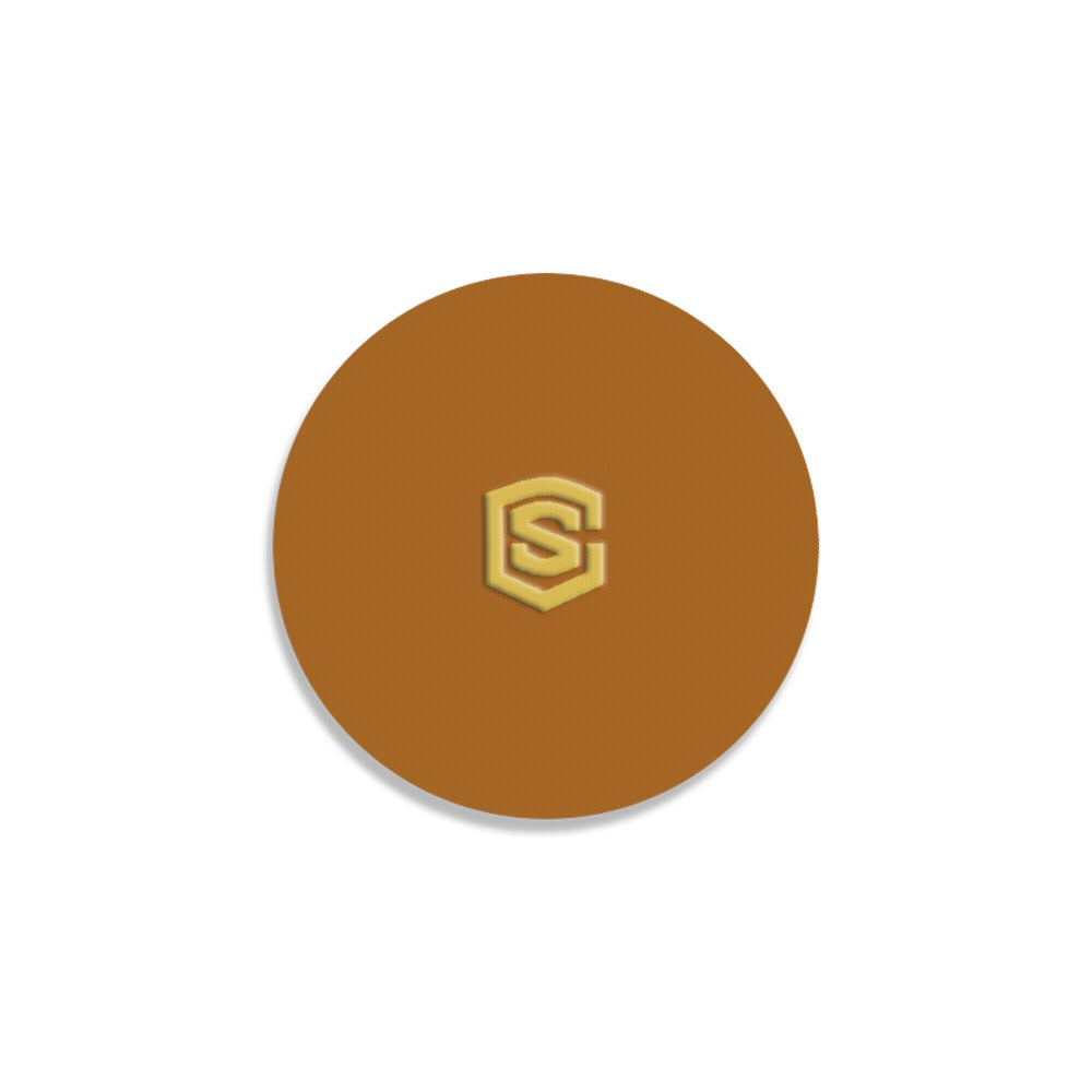 Brown Round Coaster with Gold Logo Round Coaster