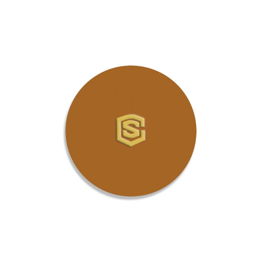 Brown Round Coaster with Gold Logo Round Coaster