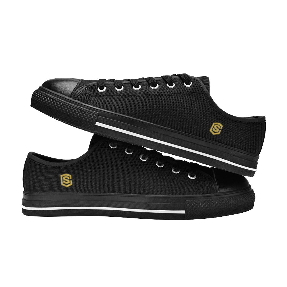 Gold Logo Men's Classic Canvas Shoes (Model 018)