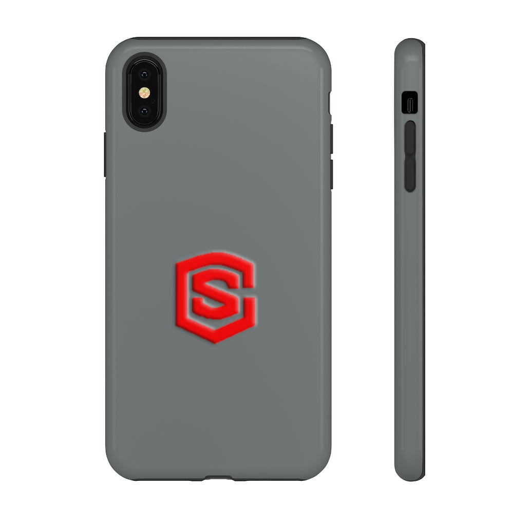 Grey Tough Cases Red Logo