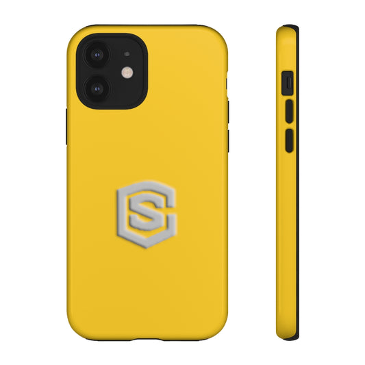 Yellow Tough Cases Silver Logo