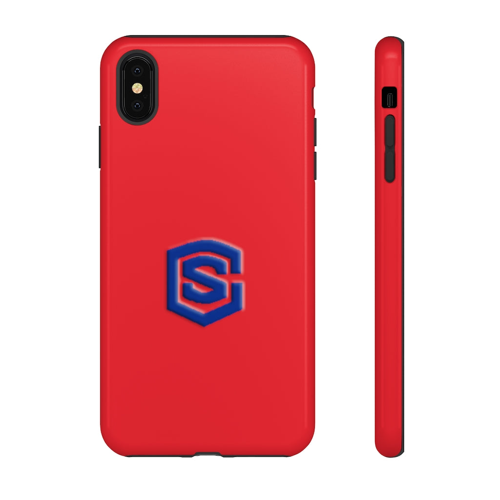 Red Tough Cases Blue Logo