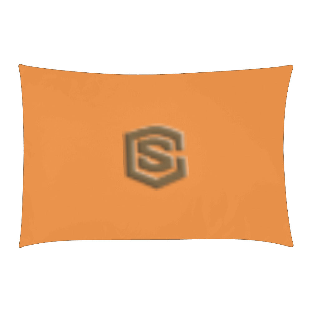Orange Duvet Cover Brown Logo 3-Piece Bedding Set (1 Duvet Cover 86"x70"; 2 Pillowcases 20"x30")(One Side)