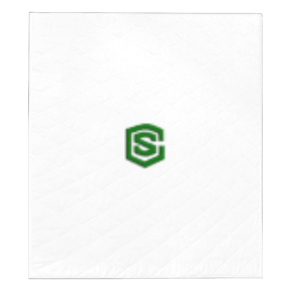 WHITE CUSTOM QUILT BROWN LOGO Custom Quilt  70" x 80"