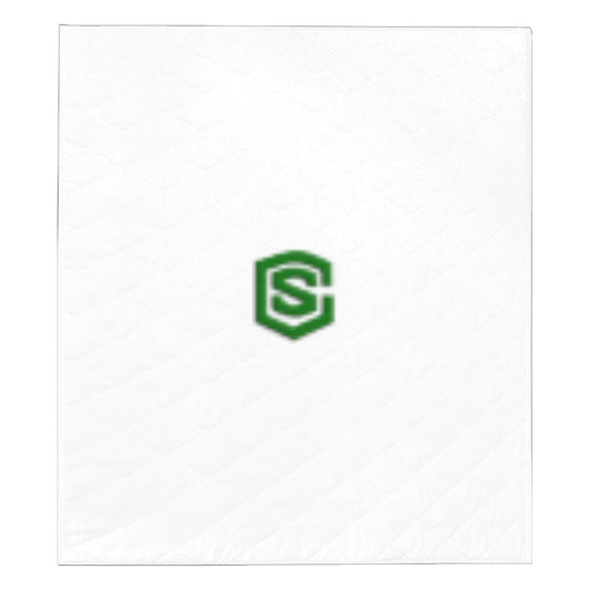 WHITE CUSTOM QUILT BROWN LOGO Custom Quilt  70" x 80"