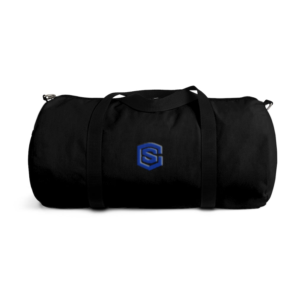 Black Duffel Bag Blue Logo