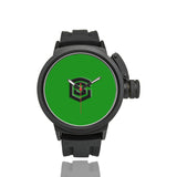 GREEN MEN SPORT WATCH BLACK LOGO Men's Sport Watch (Model 309)