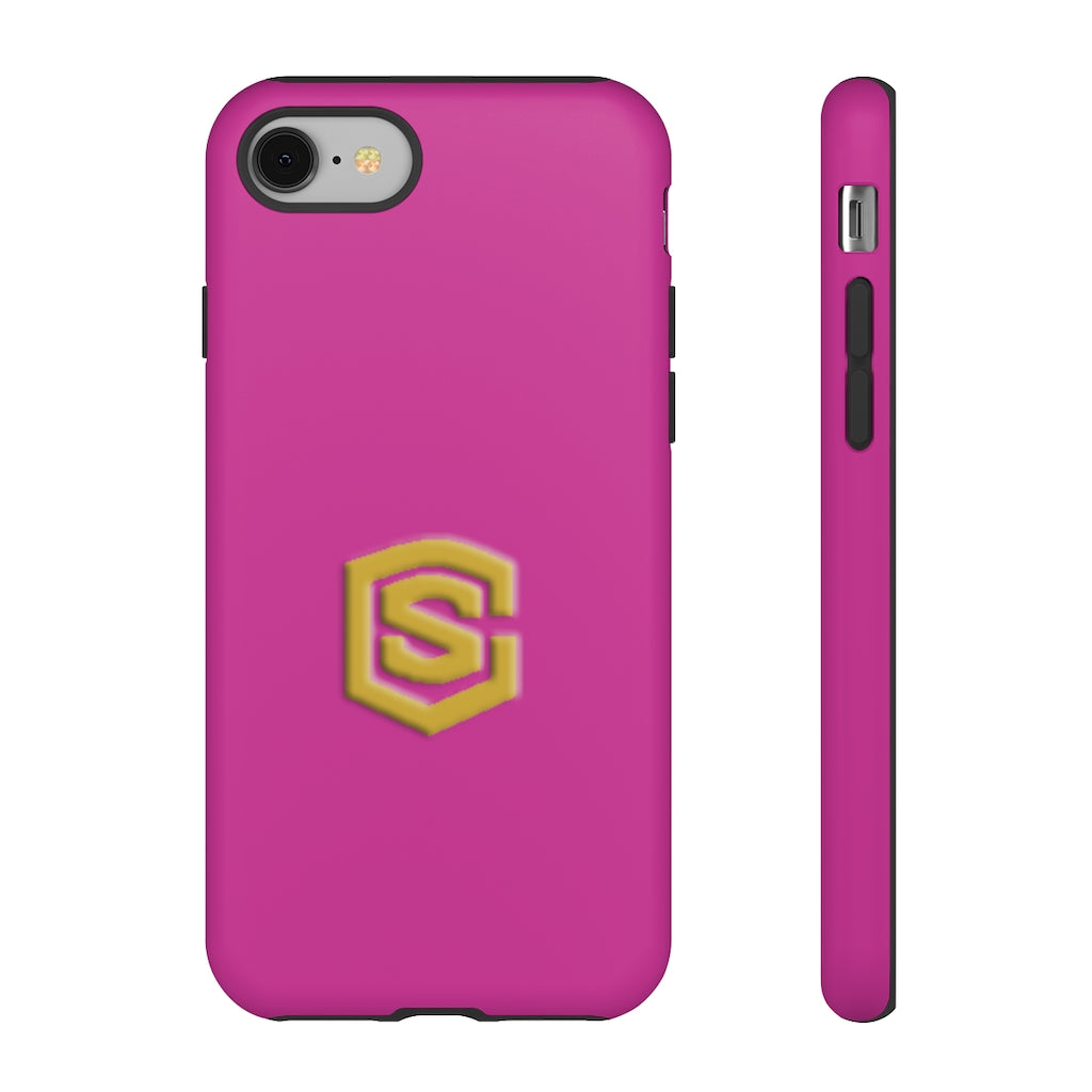 Pink Tough Cases Gold Logo