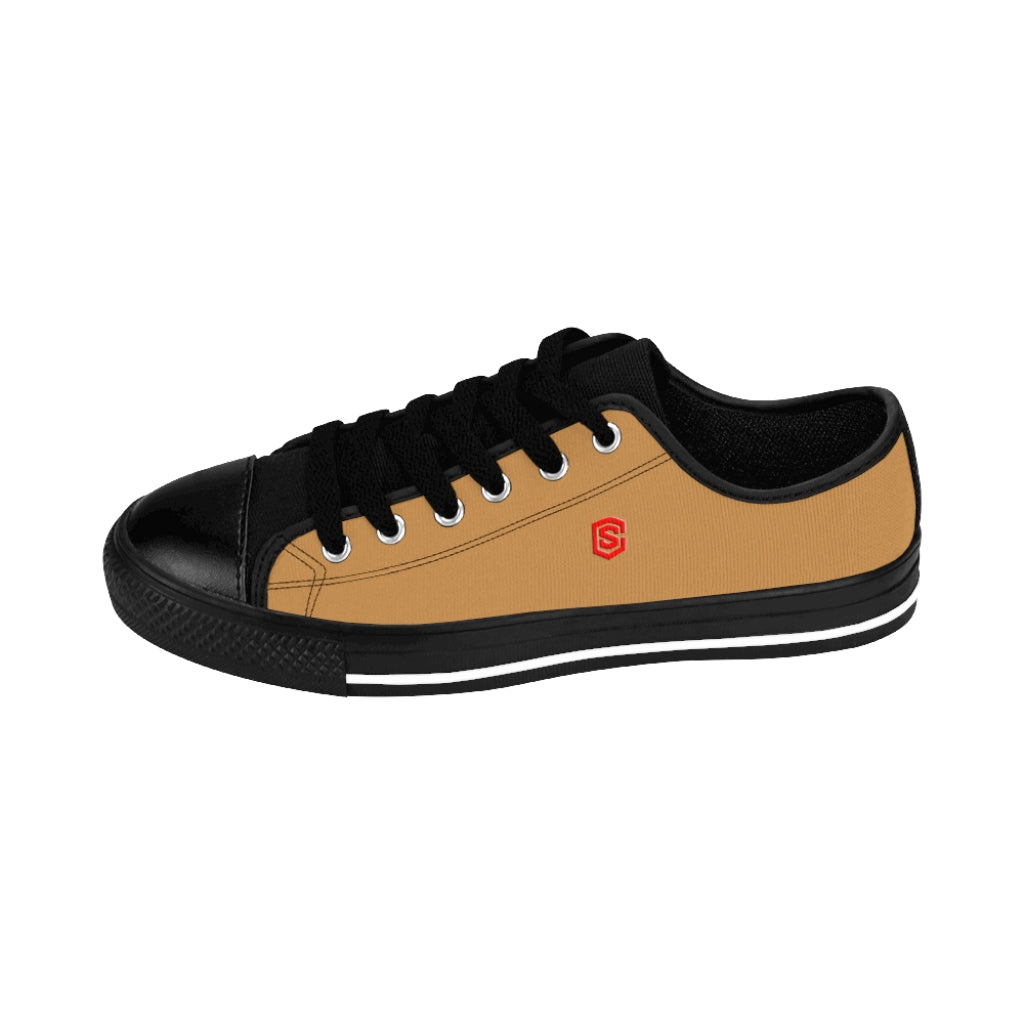 brown Men's Sneakers - red logo
