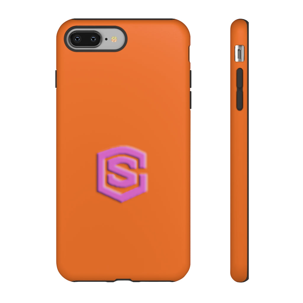 Orange Tough Cases Pink Logo
