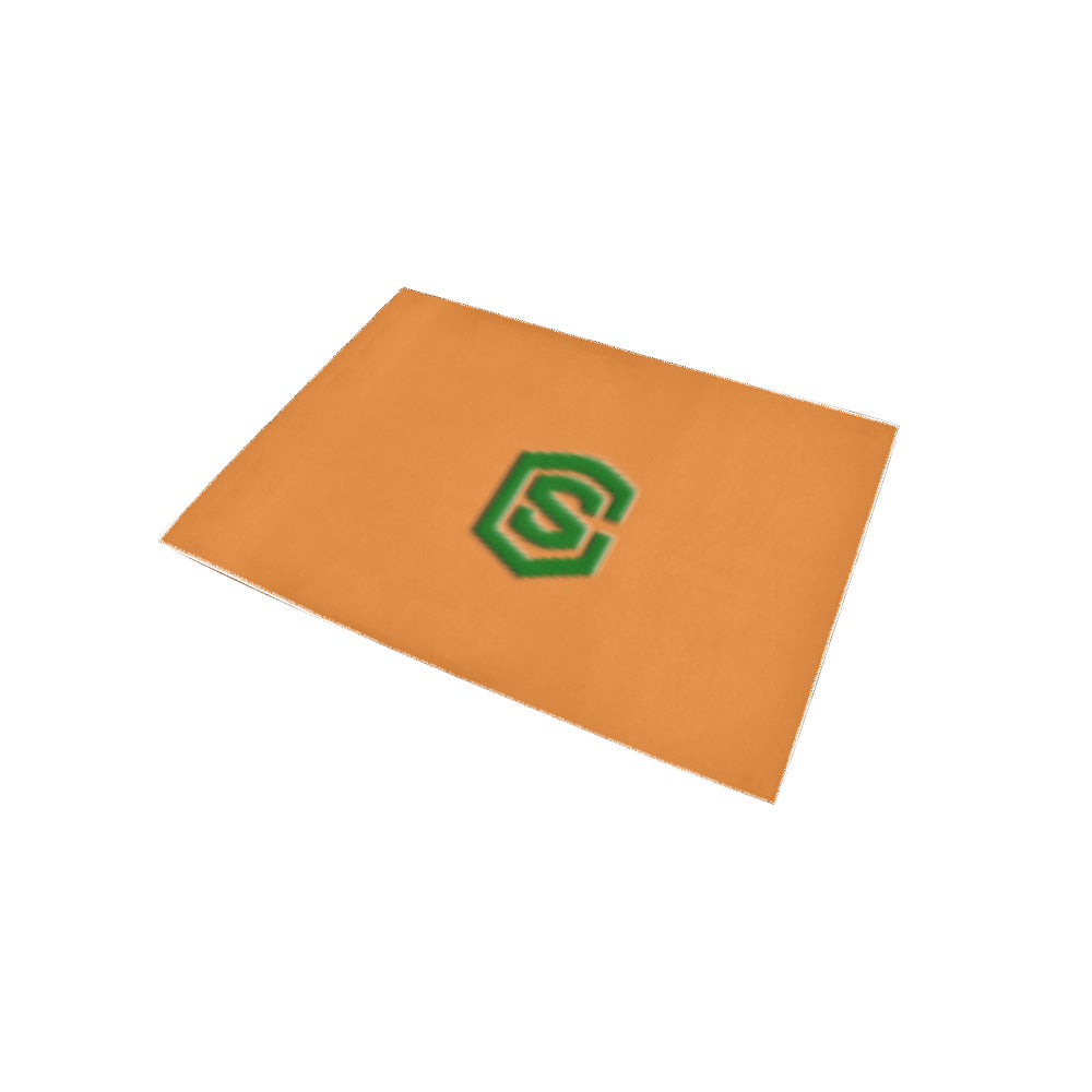 Orange Area Rug Green Logo Area Rug 5' x 3.2'